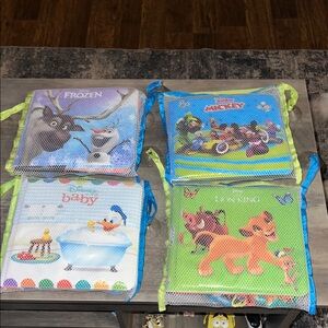 4 Disney Bath Time Books - Activity Books for kids, Bath book, 6 Padded suc
